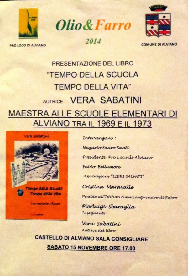 Tempo della scuola  Tempo della vita: presentazione ad Alviano