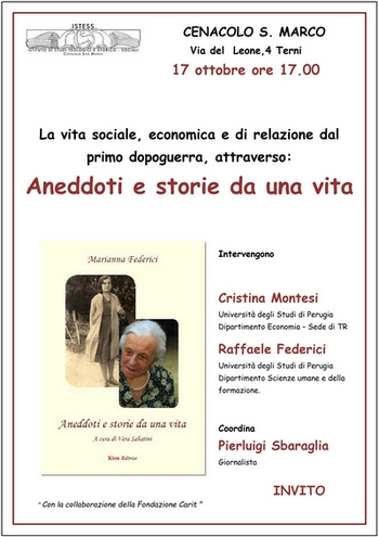 Presentazione a Terni del libro Aneddoti e storie da una vita di Marianna Federici